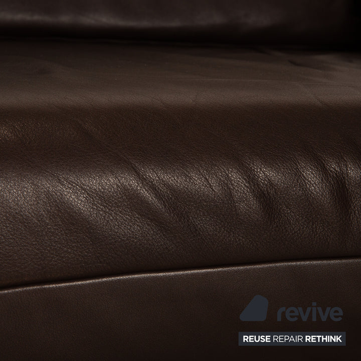 Rolf Benz Plura leather two-seater brown dark brown sofa couch function relax function