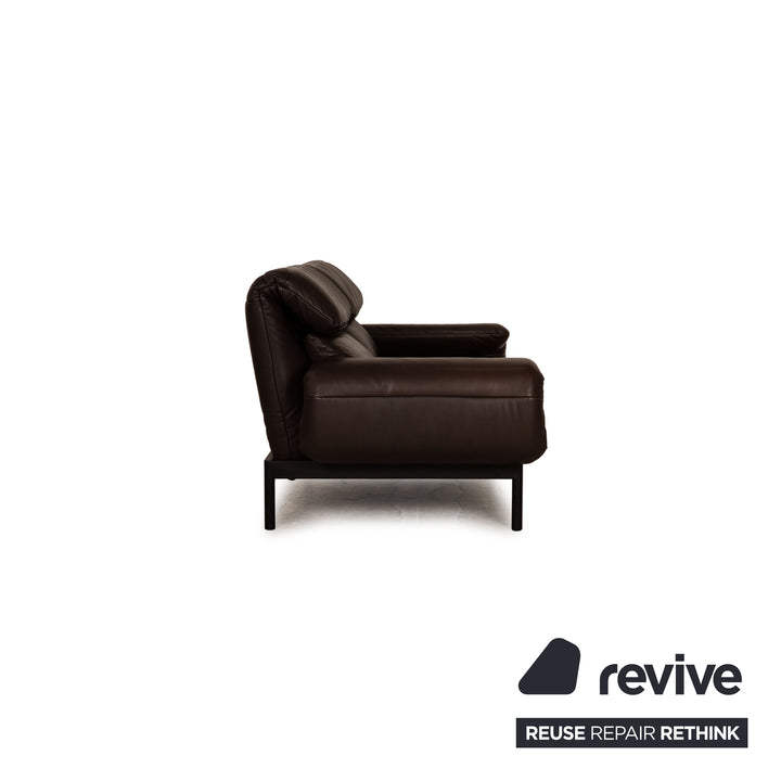Rolf Benz Plura leather two-seater brown dark brown sofa couch function relax function