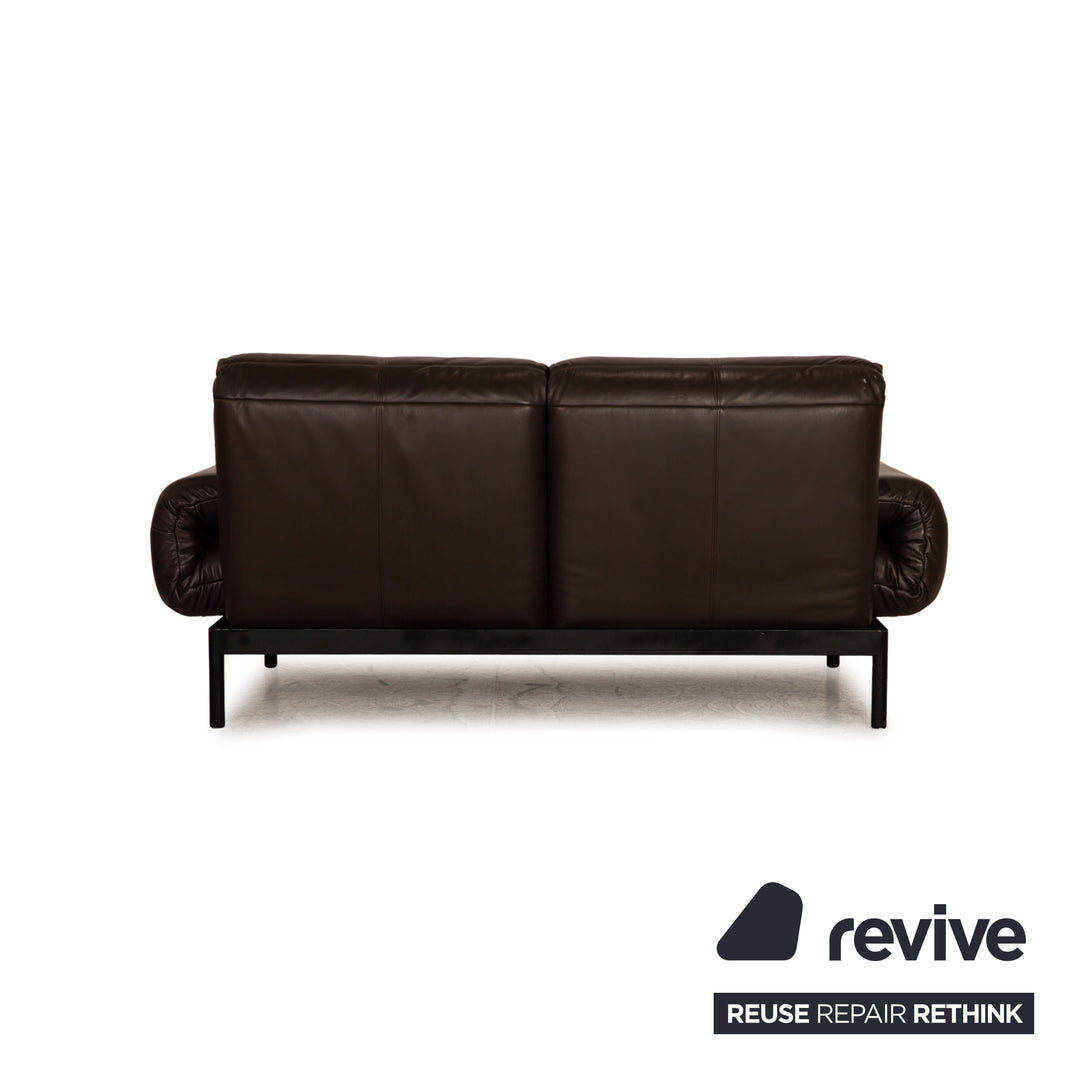 Rolf Benz Plura leather two-seater brown dark brown sofa couch function relax function