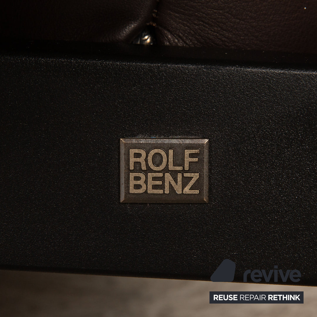 Rolf Benz Plura leather two-seater brown dark brown sofa couch function relax function