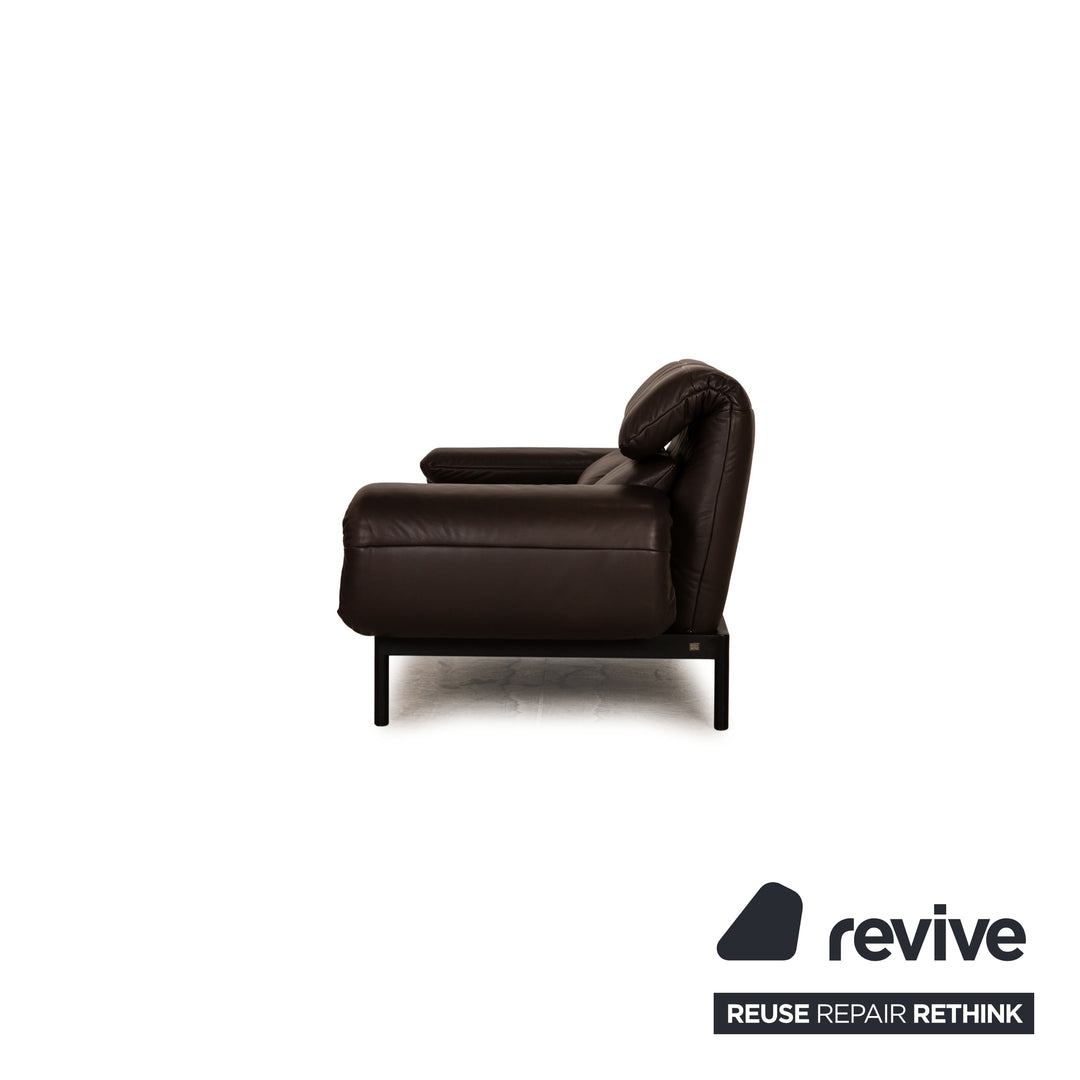 Rolf Benz Plura leather two-seater brown dark brown sofa couch function relax function