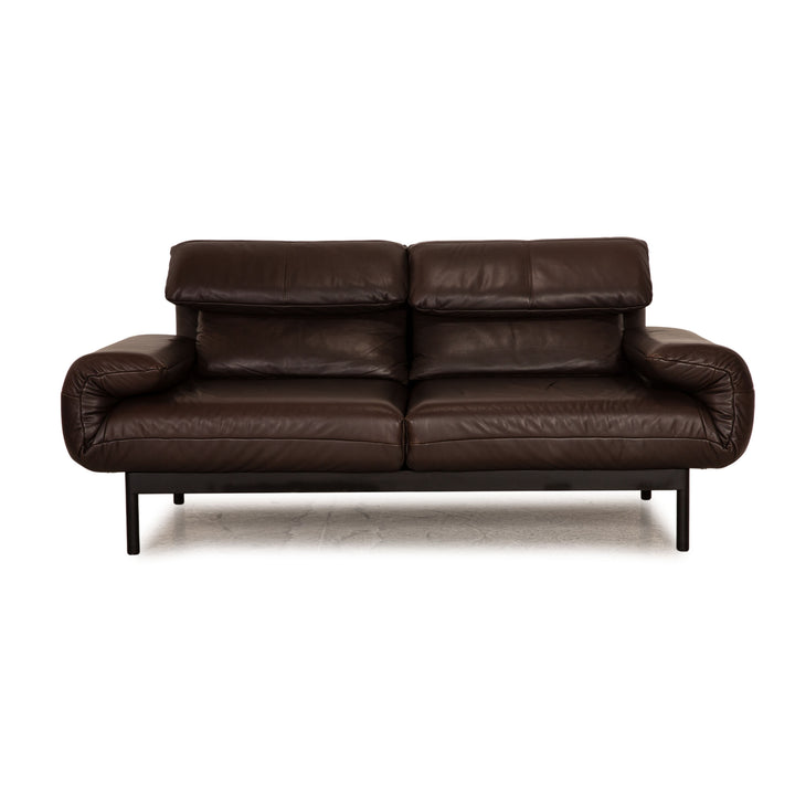 Rolf Benz Plura leather two-seater brown dark brown sofa couch function relax function