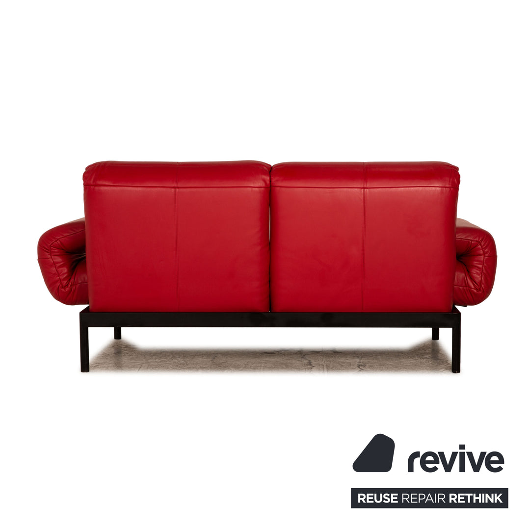 Rolf Benz Plura Leder Zweisitzer Rot Couch Sofa Relax Funktion