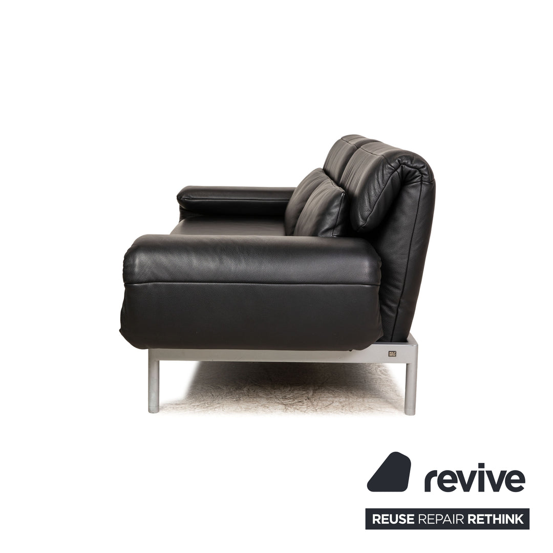 Rolf Benz Plura Leder Zweisitzer Schwarz Sofa Couch manuelle Funktion