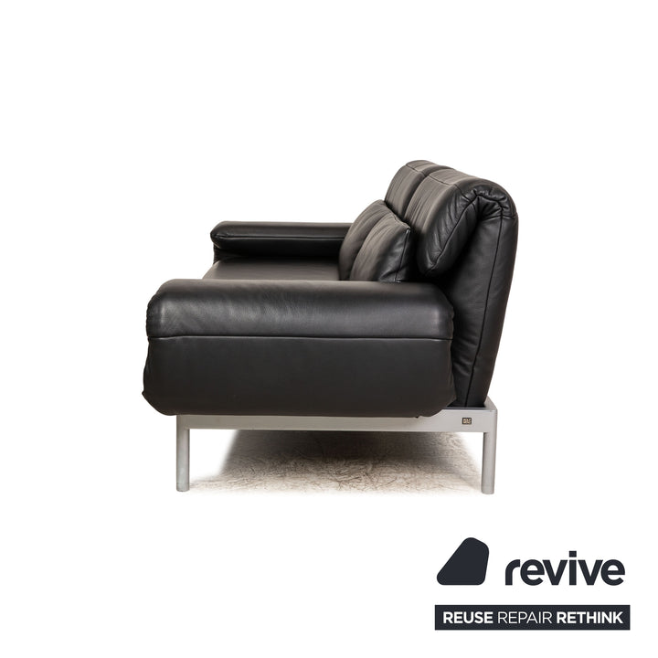 Rolf Benz Plura Leder Zweisitzer Schwarz Sofa Couch manuelle Funktion