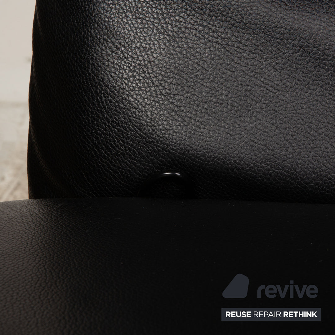 Rolf Benz Plura Leder Zweisitzer Schwarz Sofa Couch manuelle Funktion