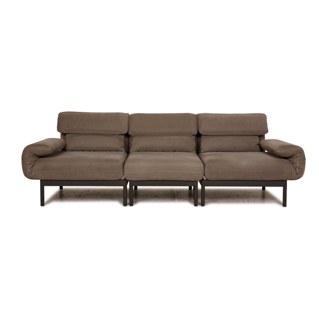 Rolf Benz Plura fabric three-seater gray sofa couch function