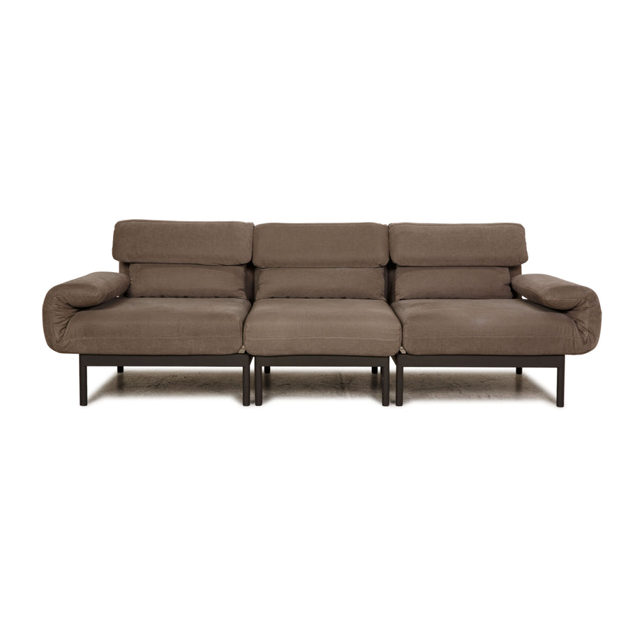 Rolf Benz Plura fabric three-seater gray sofa couch function