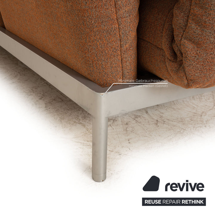 Rolf Benz Plura fabric corner sofa brown sofa couch function recamier on the right