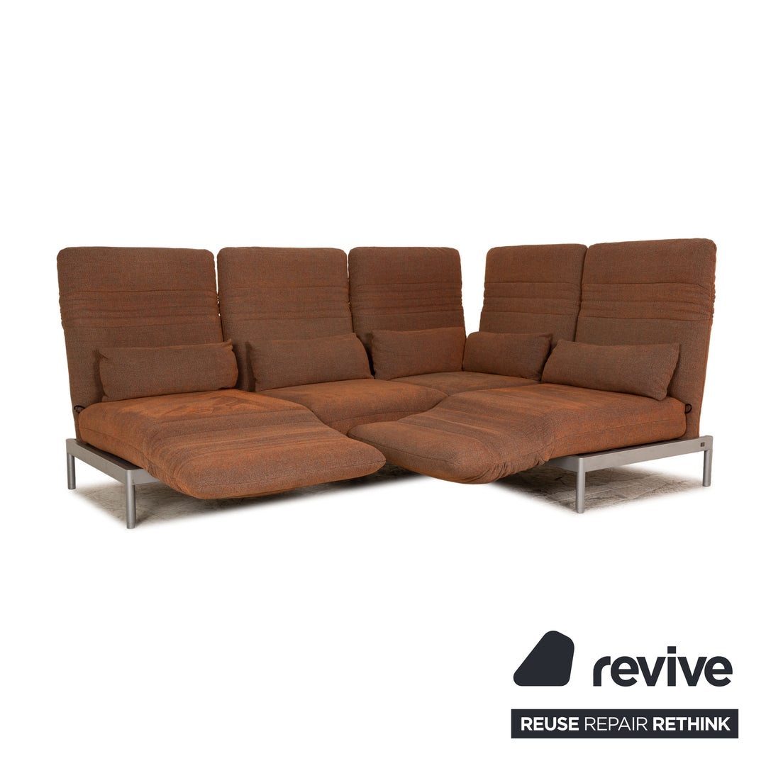 Rolf Benz Plura fabric corner sofa brown sofa couch function recamier on the right