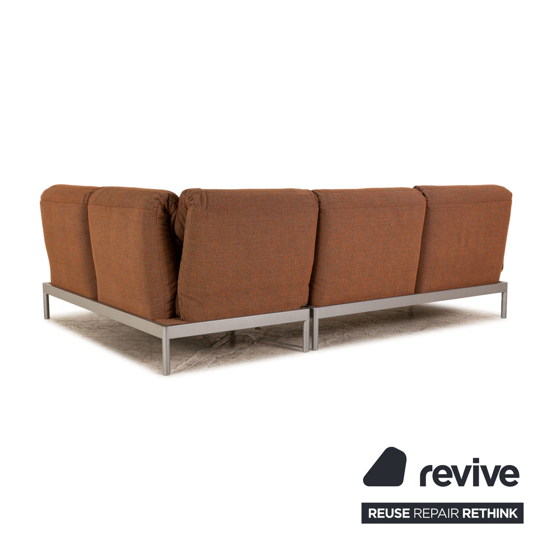 Rolf Benz Plura fabric corner sofa brown sofa couch function recamier on the right