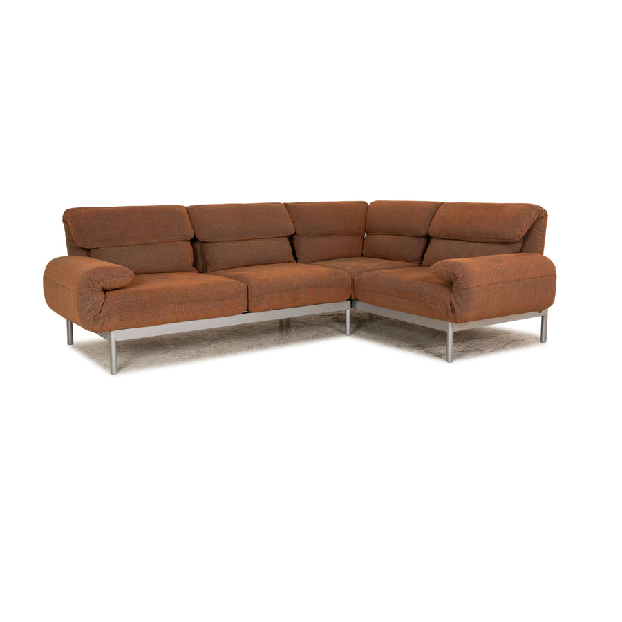 Rolf Benz Plura fabric corner sofa brown sofa couch function recamier on the right