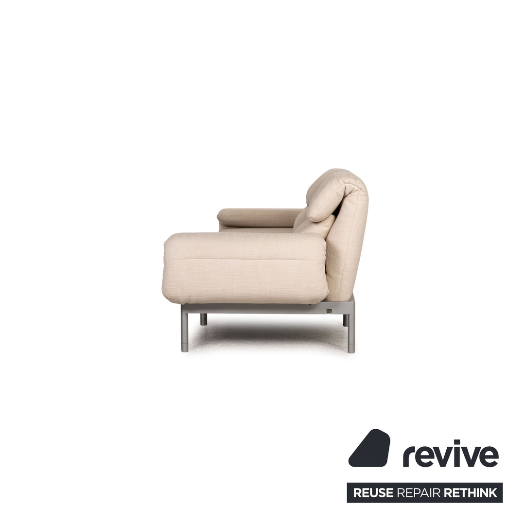 Rolf Benz Plura fabric sofa beige three-seater couch function