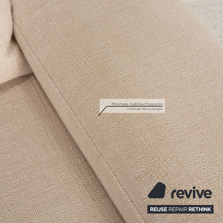 Rolf Benz Plura fabric sofa beige three-seater couch function