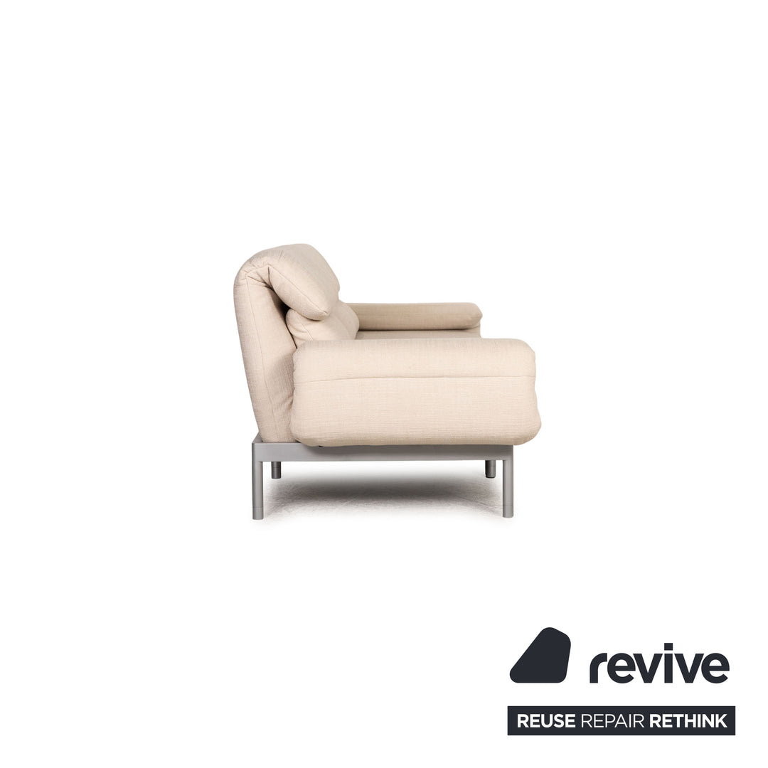 Rolf Benz Plura fabric sofa beige three-seater couch function