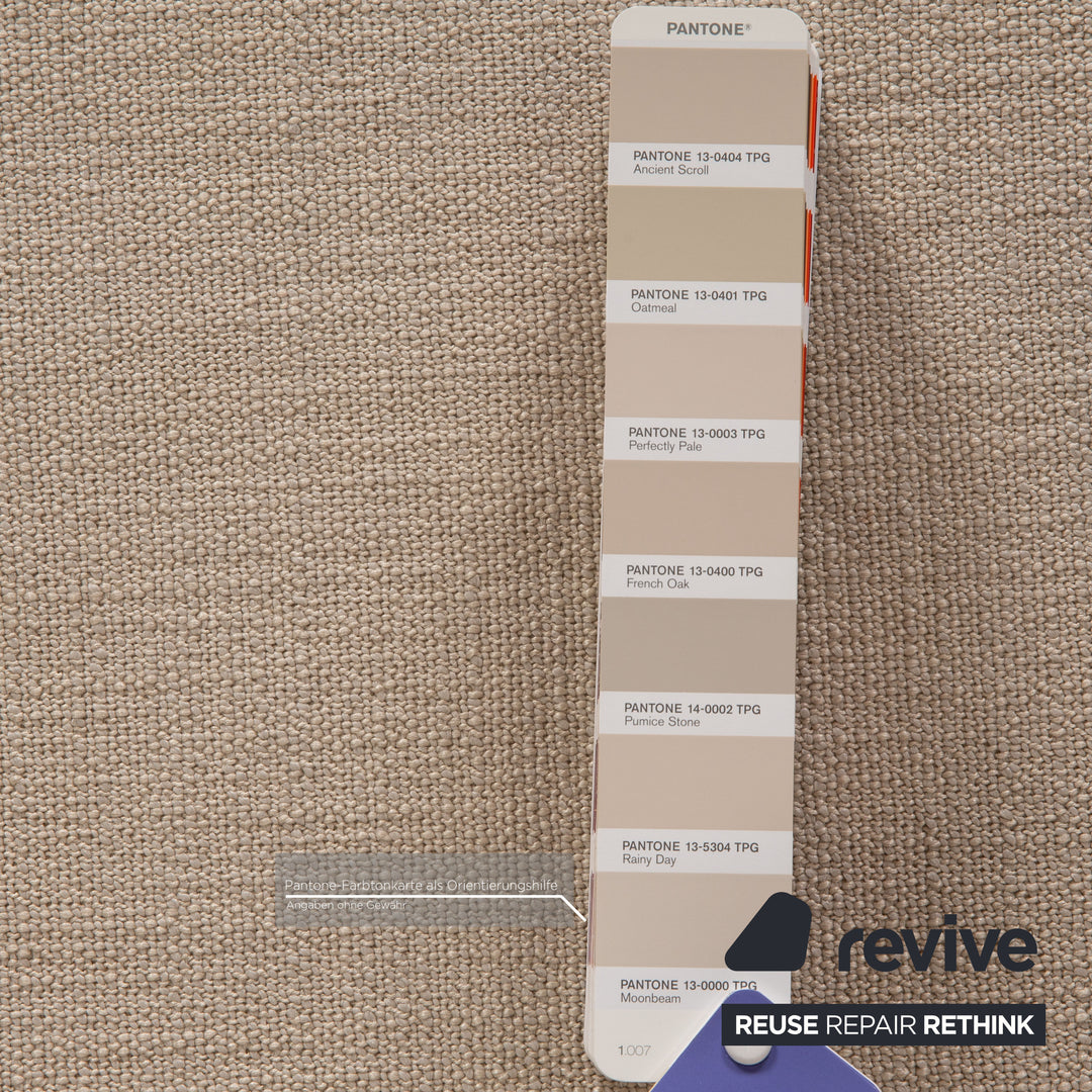 Rolf Benz Plura fabric sofa beige three-seater couch function