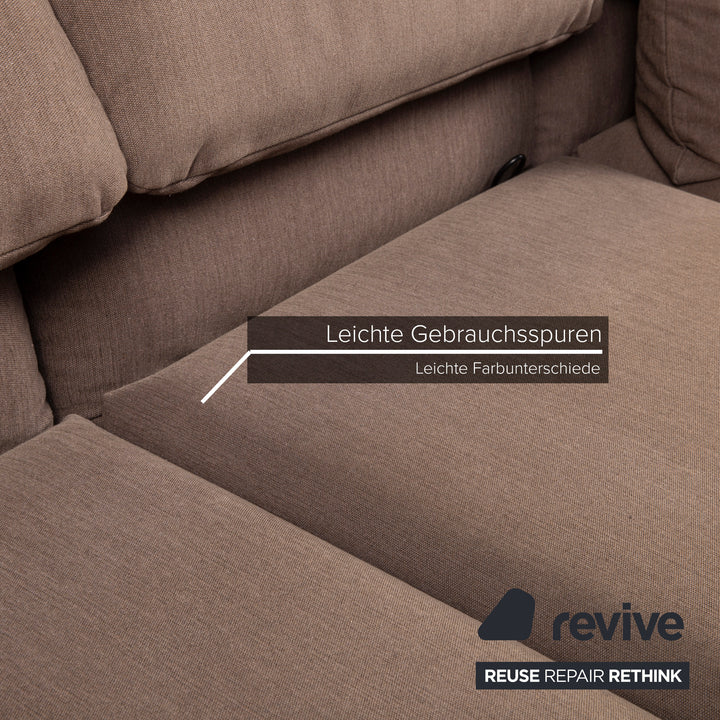 Rolf Benz Plura fabric sofa dark brown corner sofa relaxation function