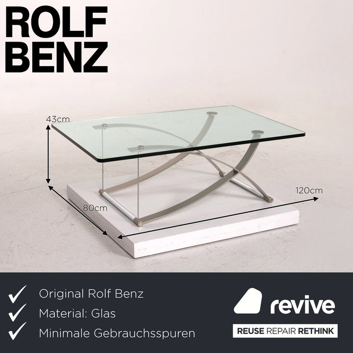 Rolf Benz RB 1150 Glas Couchtisch Metall Tisch #14849