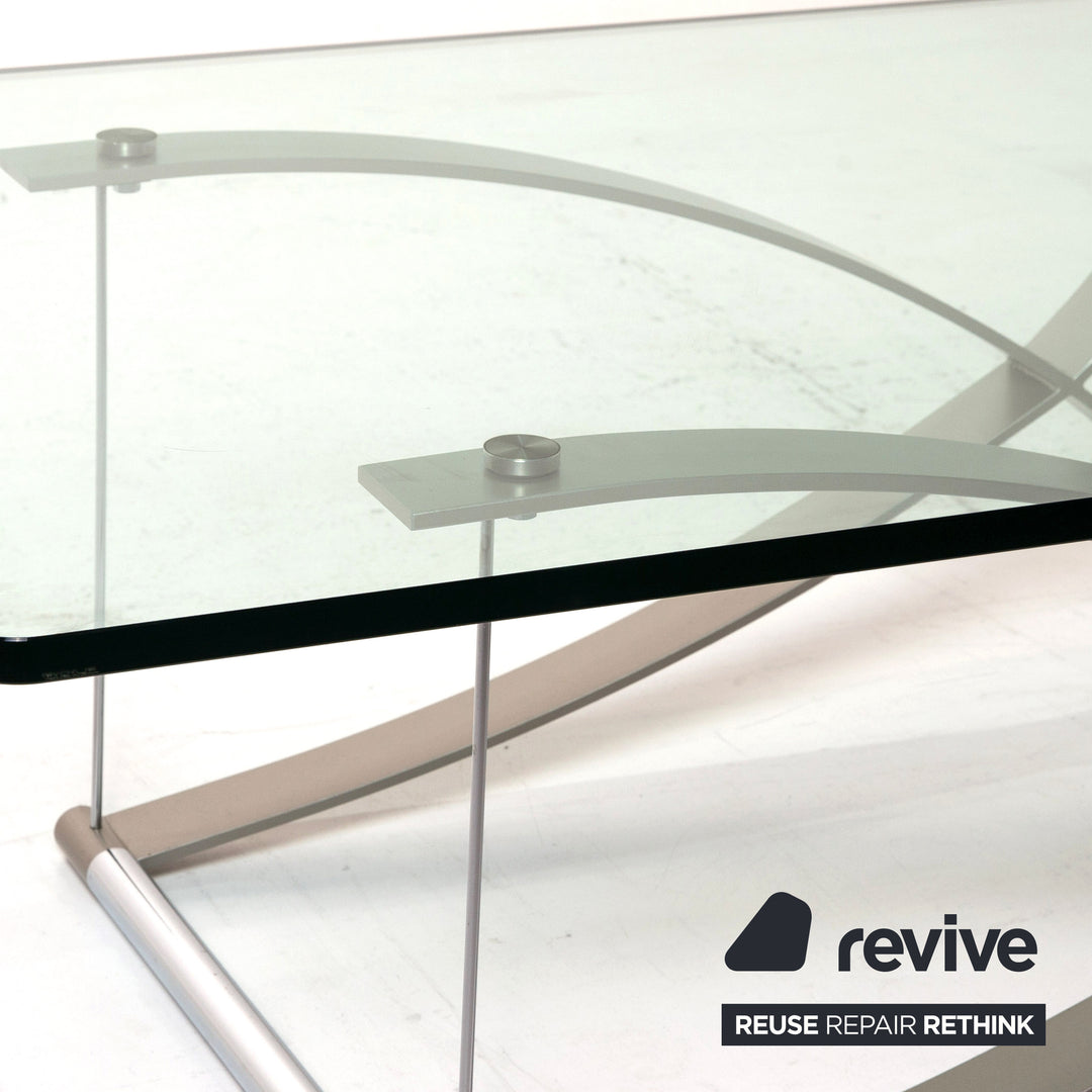 Rolf Benz RB 1150 glass coffee table metal table #14849