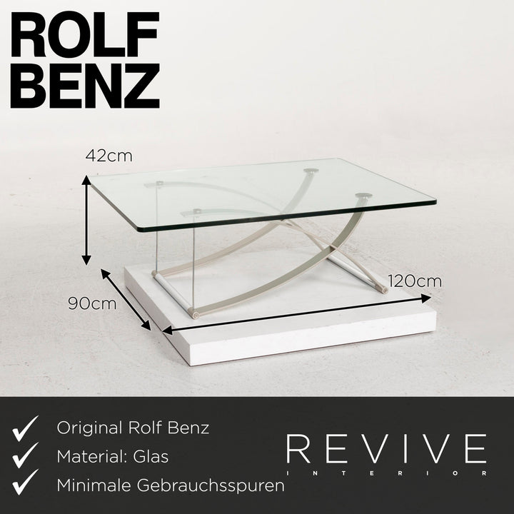 Rolf Benz RB 1150 Glas Couchtisch Silber #12788