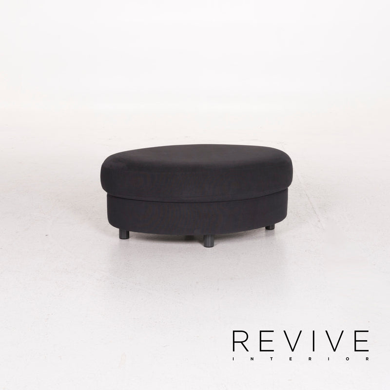 Rolf Benz Rolf Benz 4500 Stoff Ecksofa inkl. Hocker Dunkelblau Blau Muster Sofa Couch 