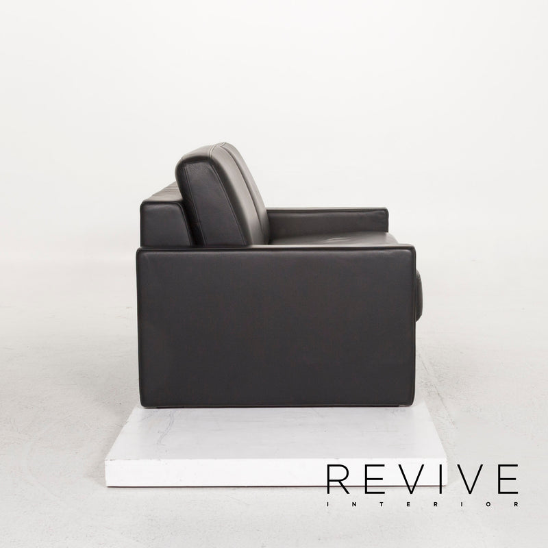 Rolf Benz Rolf Benz Ego Leder Sofa Schwarz Zweisitzer Couch 