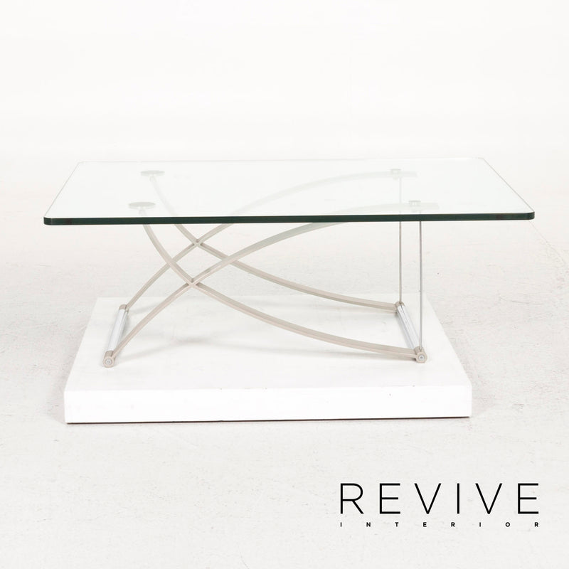 Rolf Benz Rolf Benz RB 1150 Glas Couchtisch Silber Tisch 