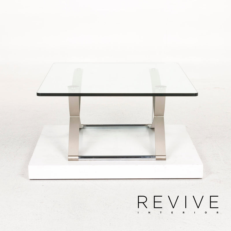 Rolf Benz Rolf Benz RB 1150 Glas Couchtisch Silber Tisch 
