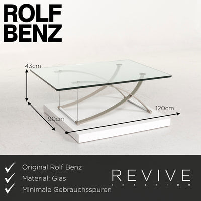 Rolf Benz Rolf Benz RB 1150 Glas Couchtisch Silber Tisch #12707