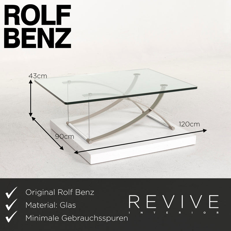 Rolf Benz Rolf Benz RB 1150 Glas Couchtisch Silber Tisch 