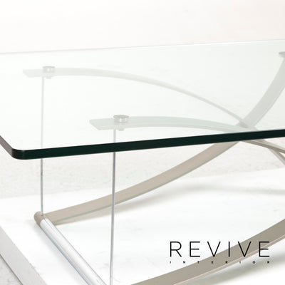 Rolf Benz Rolf Benz RB 1150 Glas Couchtisch Silber Tisch #12707