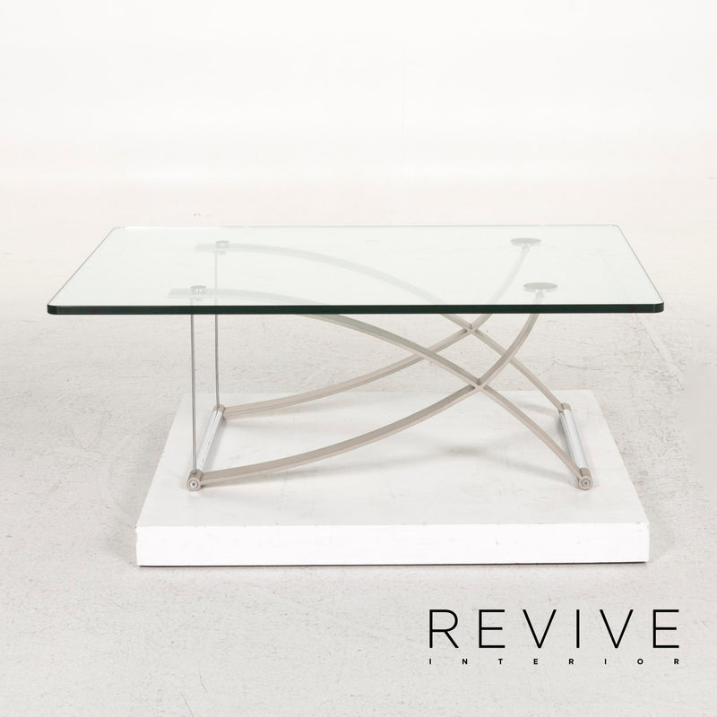 Rolf Benz Rolf Benz RB 1150 Glas Couchtisch Silber Tisch 