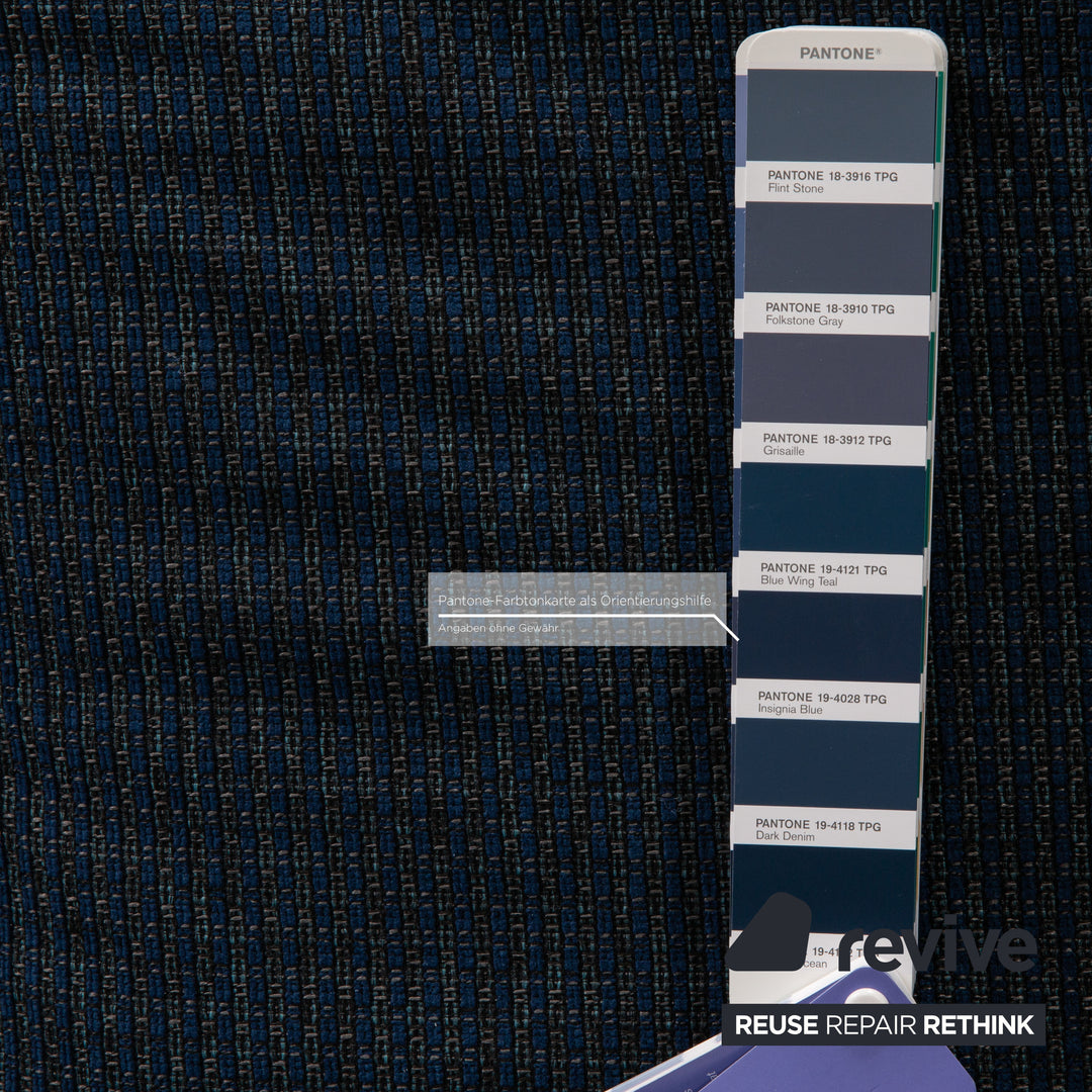 Rolf Benz Stoff Ecksofa Couch Sofa Blau Neubezug Recamiere links