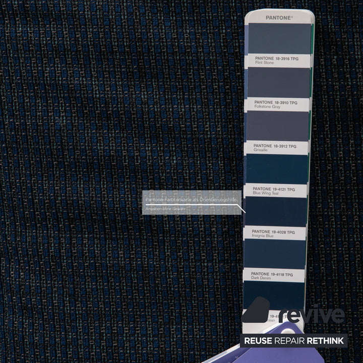 Rolf Benz Stoff Ecksofa Couch Sofa Blau Neubezug Recamiere links