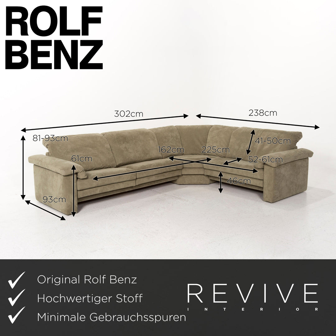 Rolf Benz Stoff Ecksofa Grün Sofa Couch #12976