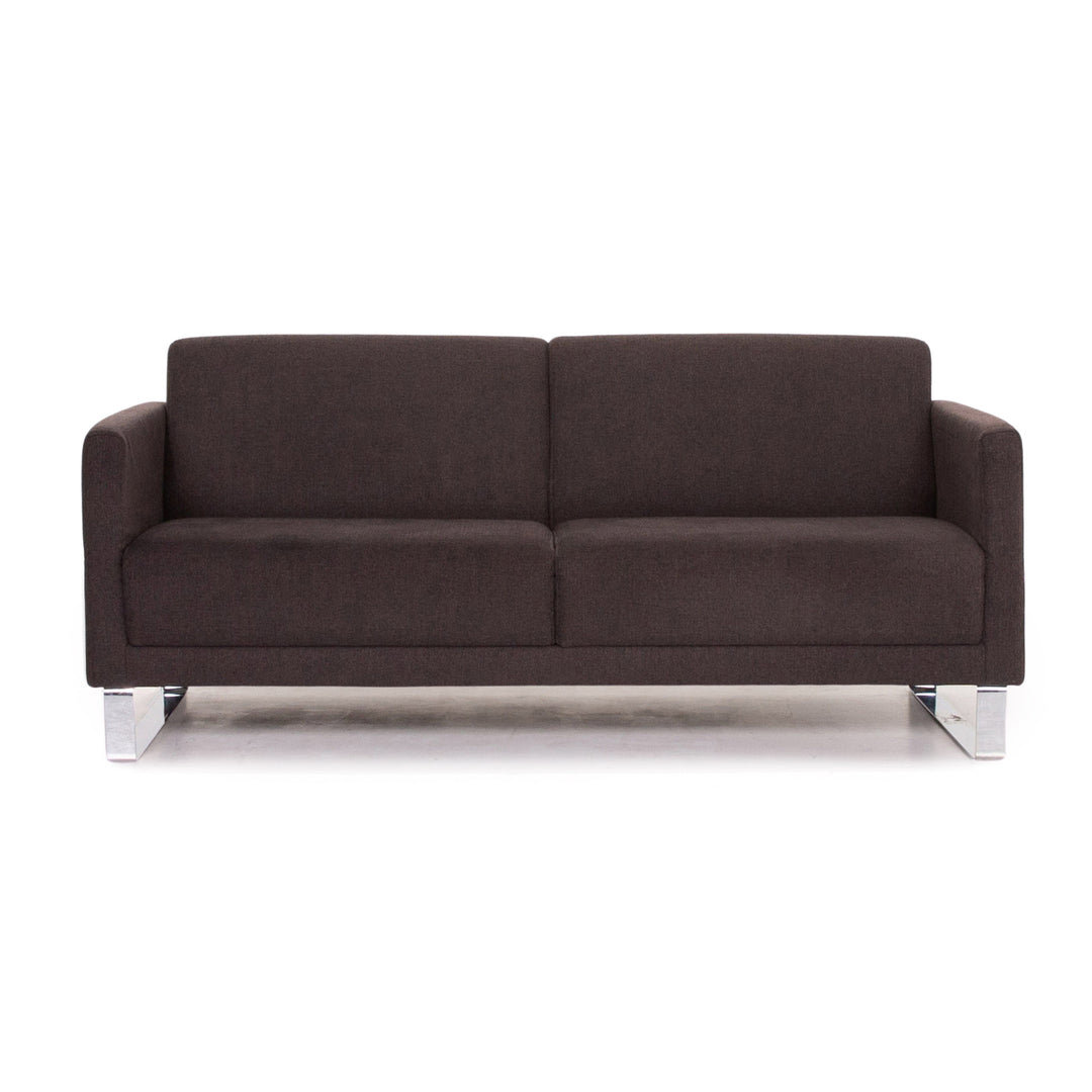 Rolf Benz fabric sofa anthracite gray two-seater couch #13785