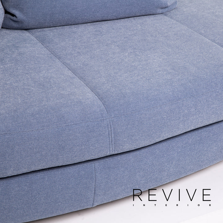 Rolf Benz fabric sofa blue two-seater couch #14560