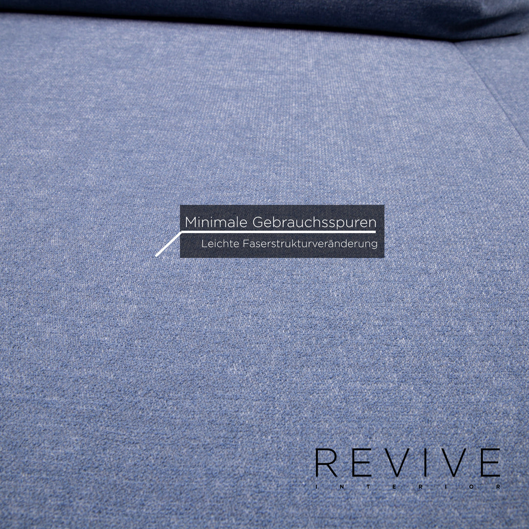 Rolf Benz fabric sofa blue two-seater couch #14560