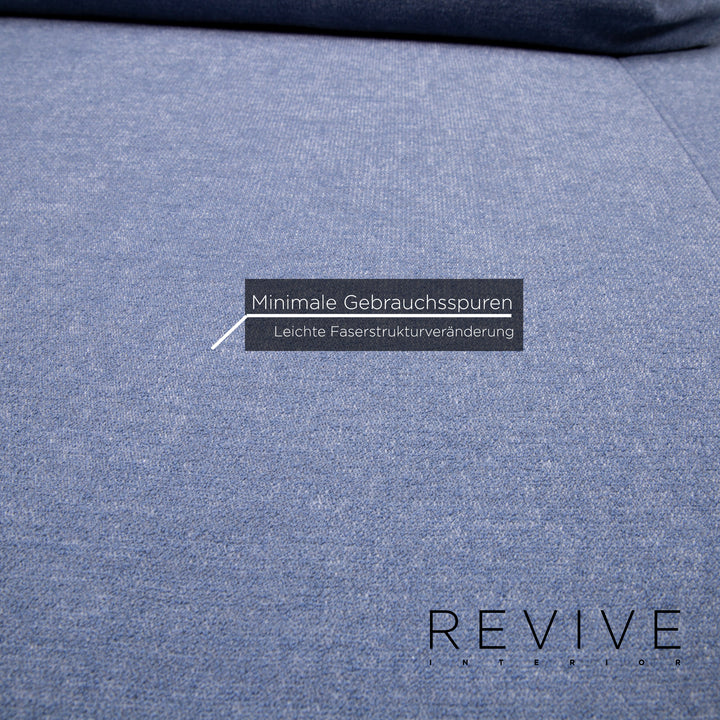 Rolf Benz fabric sofa blue two-seater couch #14560