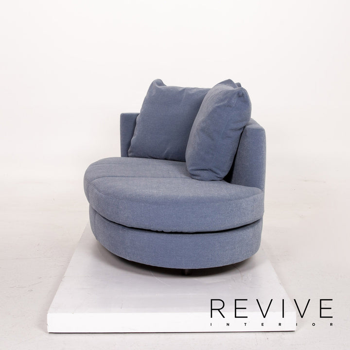 Rolf Benz fabric sofa blue two-seater couch #14560