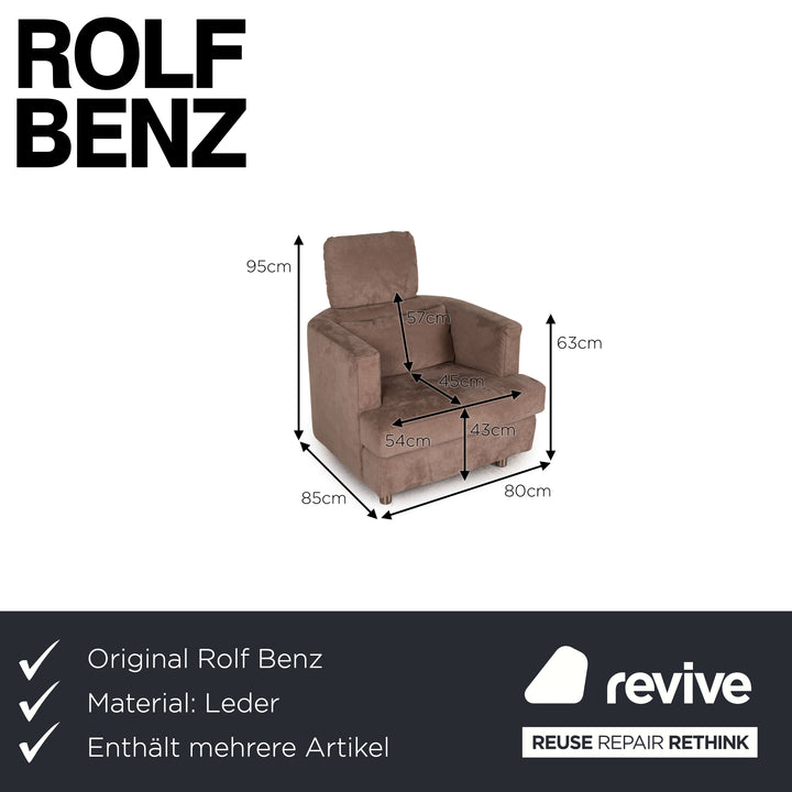 Rolf Benz Stoff Sofa Garnitur Braun Ecksofa Hocker Couch Funktion
