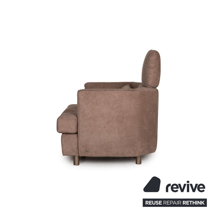 Rolf Benz Stoff Sofa Garnitur Braun Ecksofa Hocker Couch Funktion