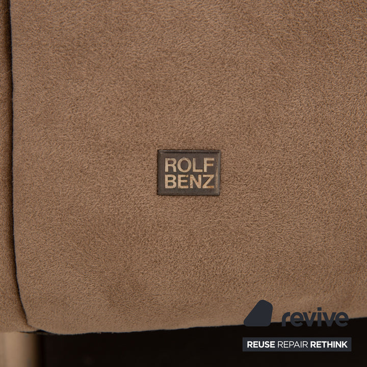 Rolf Benz Stoff Sofa Garnitur Braun Ecksofa Hocker Couch Funktion