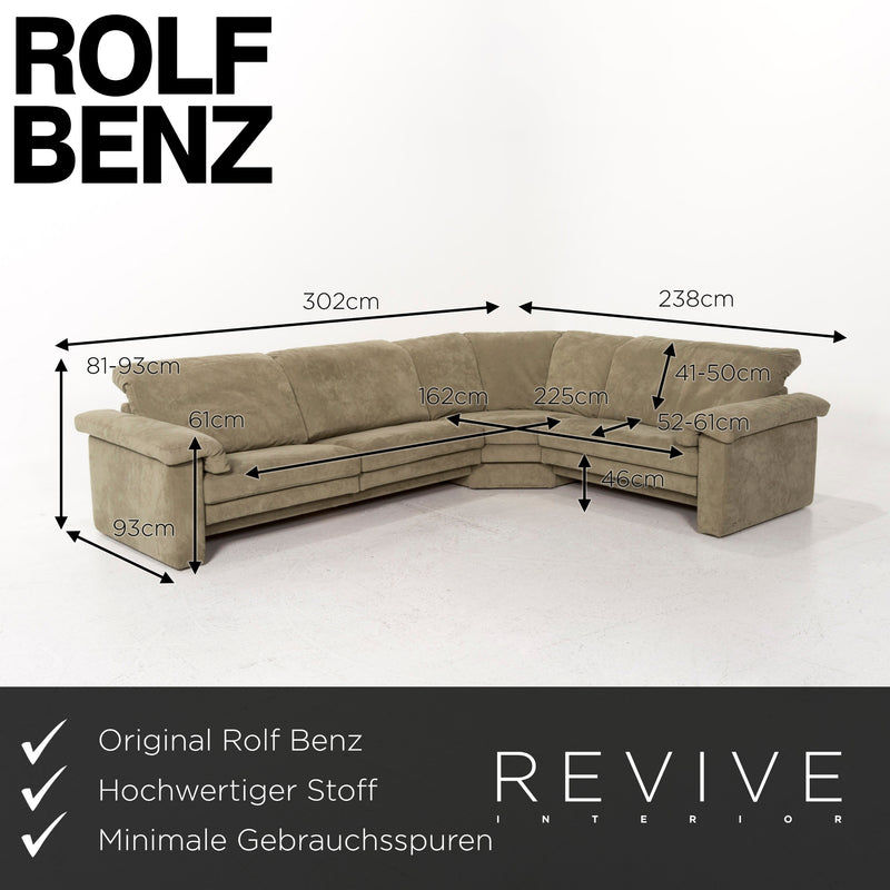 Rolf Benz Stoff Sofa Garnitur Grün 1x Ecksofa 2x Sessel 