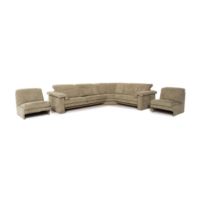 Rolf Benz Stoff Sofa Garnitur Grün 1x Ecksofa 2x Sessel #13045