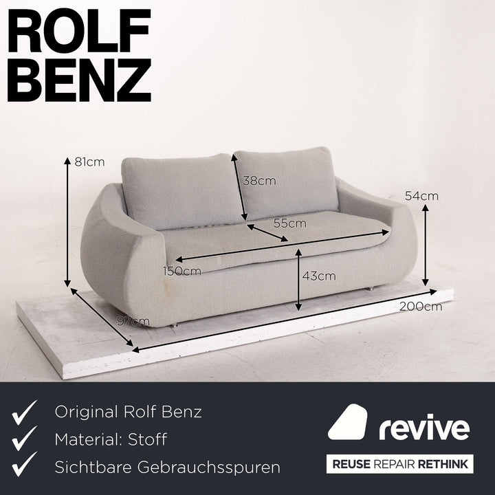 Rolf Benz Stoff Sofa Grau Zweisitzer Couch