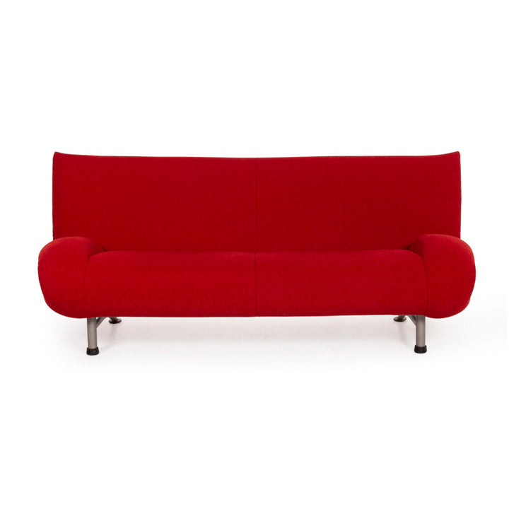 Rolf Benz Stoff Sofa Rot Dreisitzer Couch
