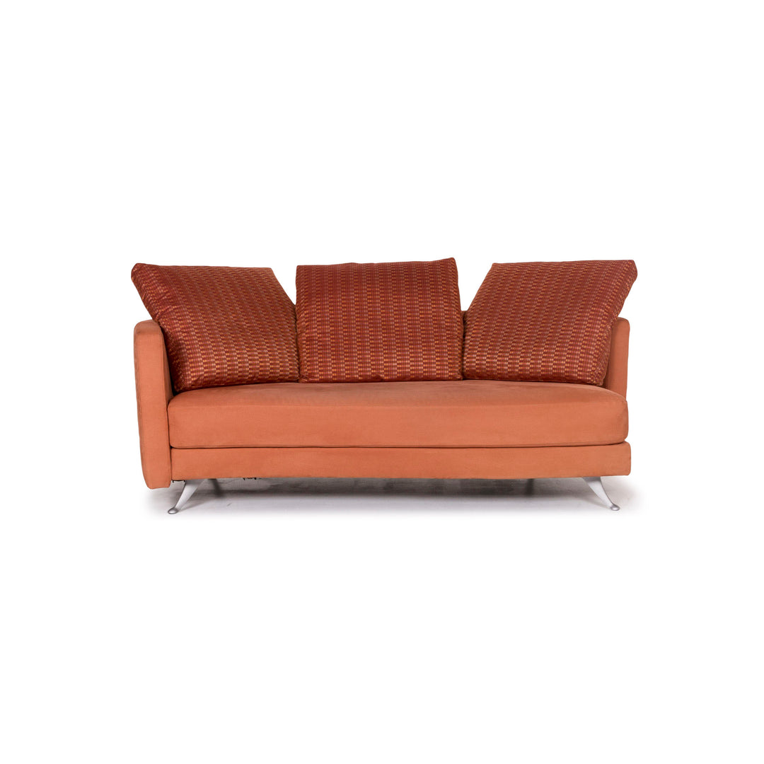 Rolf Benz fabric sofa terracotta orange three-seater couch #12274