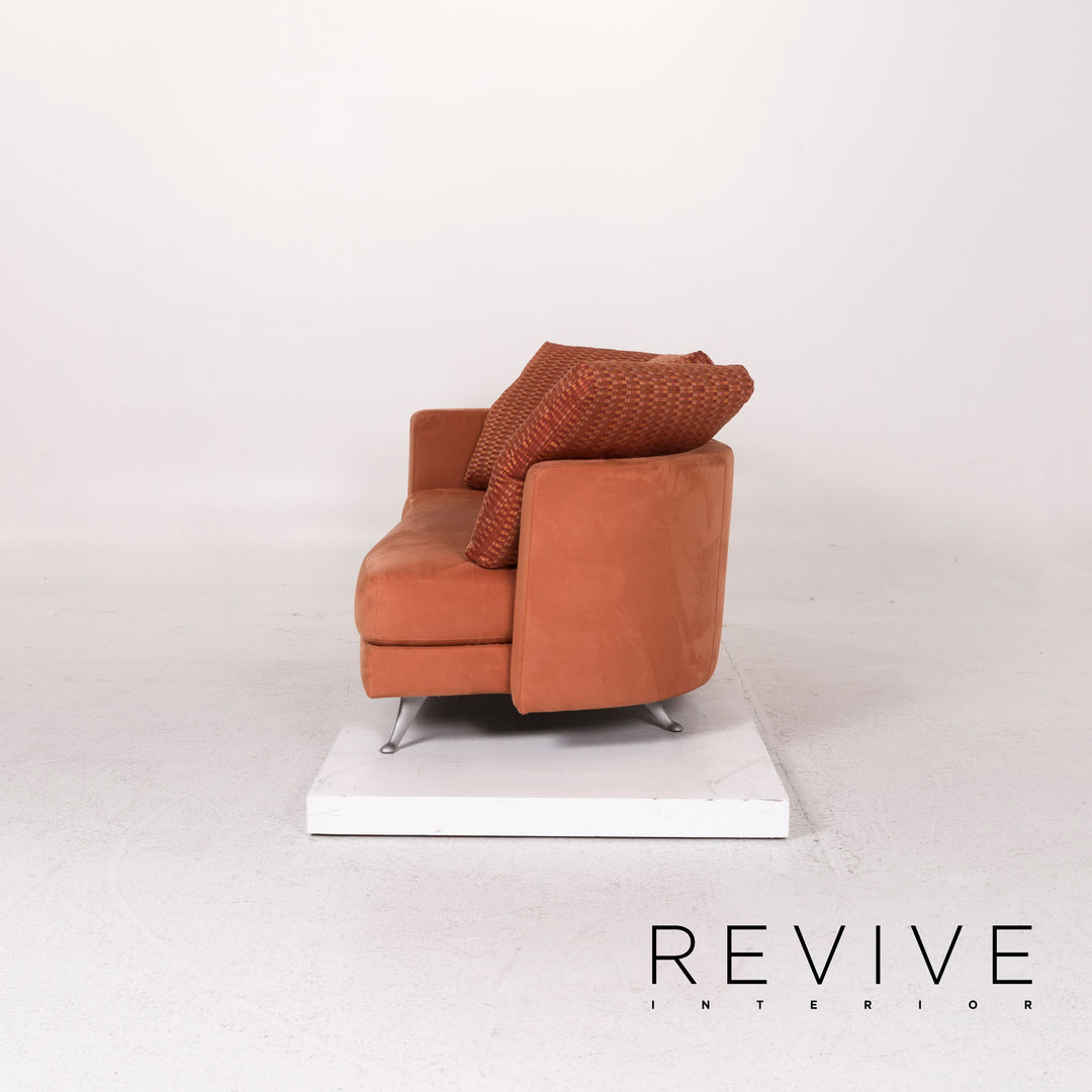 Rolf Benz fabric sofa terracotta orange three-seater couch #12274