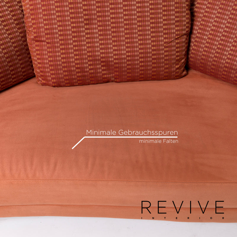 Rolf Benz Stoff Sofa Terrakotta Orange Dreisitzer Couch 